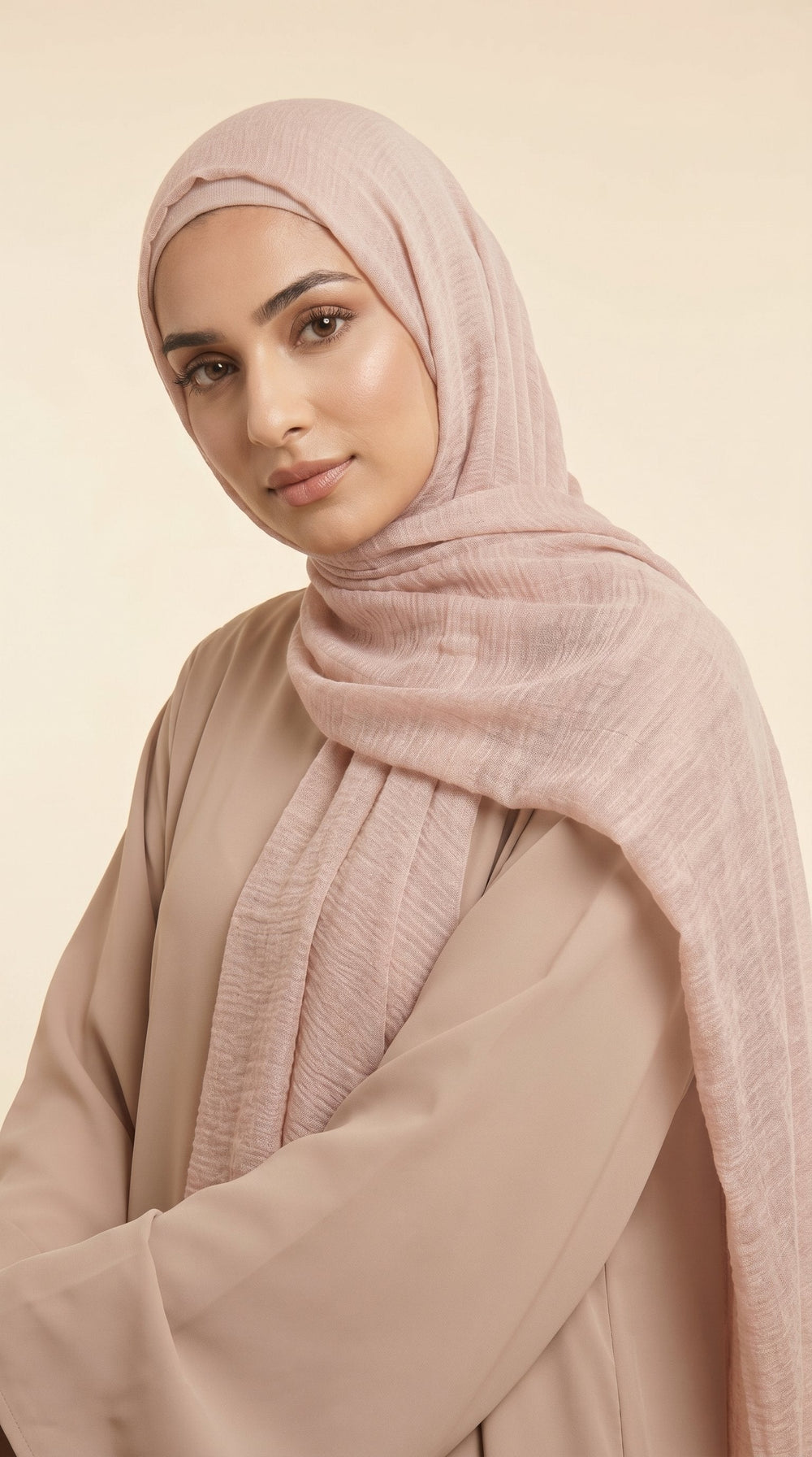 Premium Crinkle Modal Hijab | Blush Pink