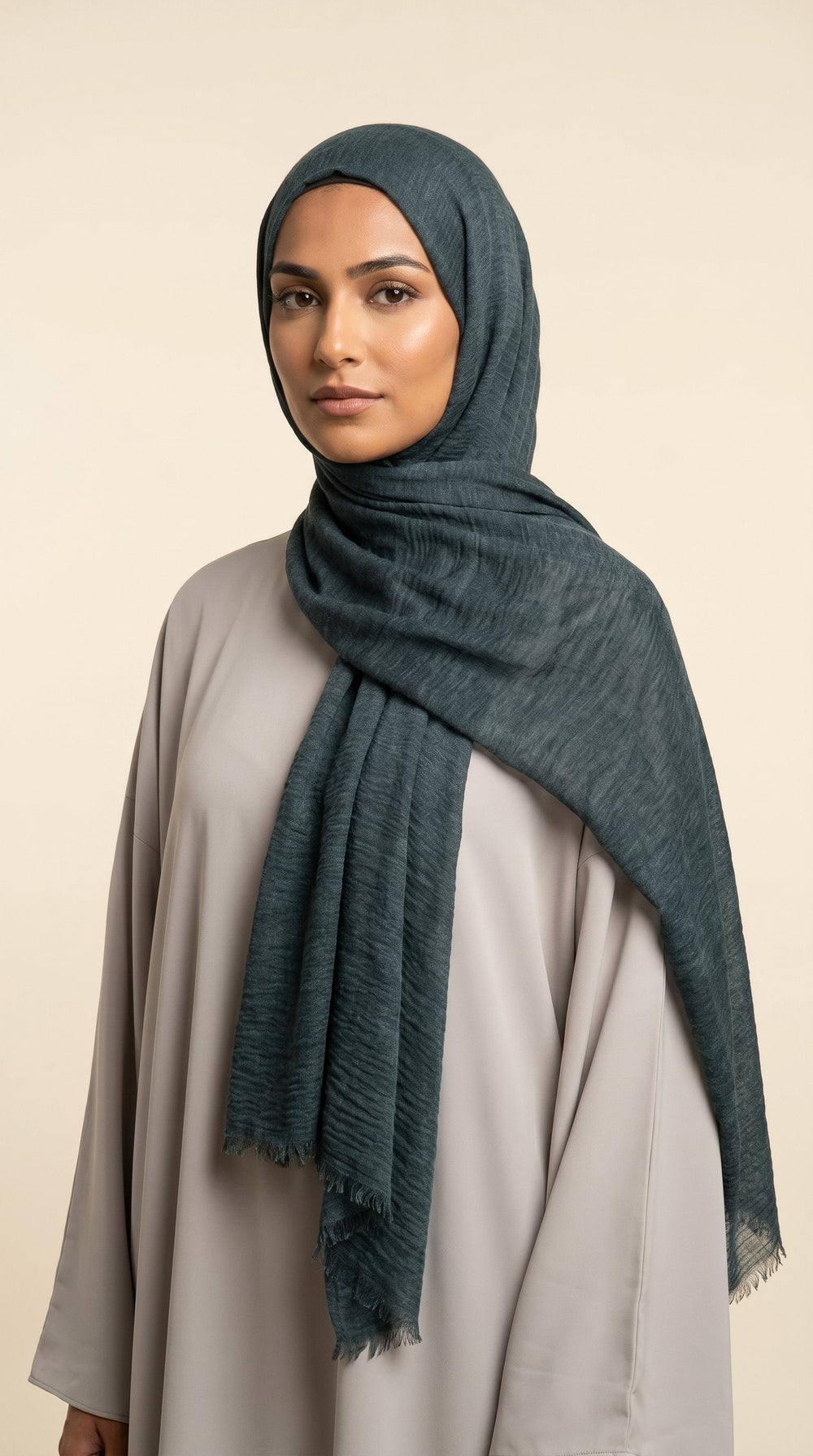 Premium Crinkle Modal Hijab | Slate Teal