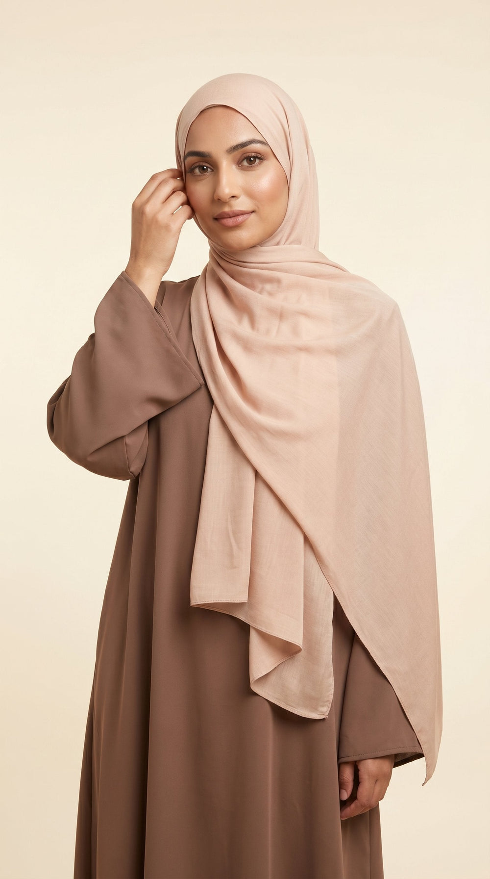 Premium Modal Rayon Hijab | Blush Beige