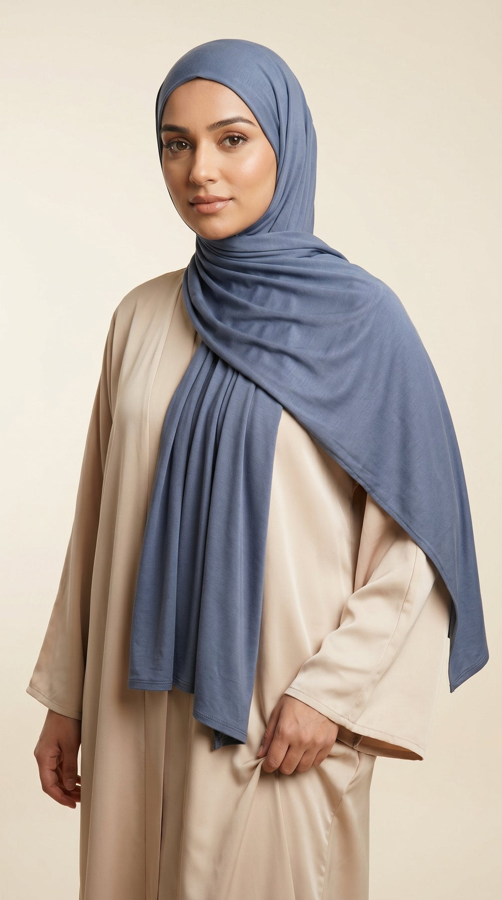Premium Bamboo Jersey Hijab | Dusty Blue