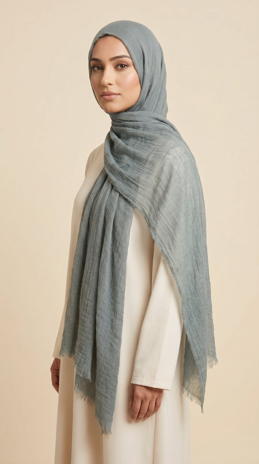 Premium Crinkle Modal Hijab | Sea Mist