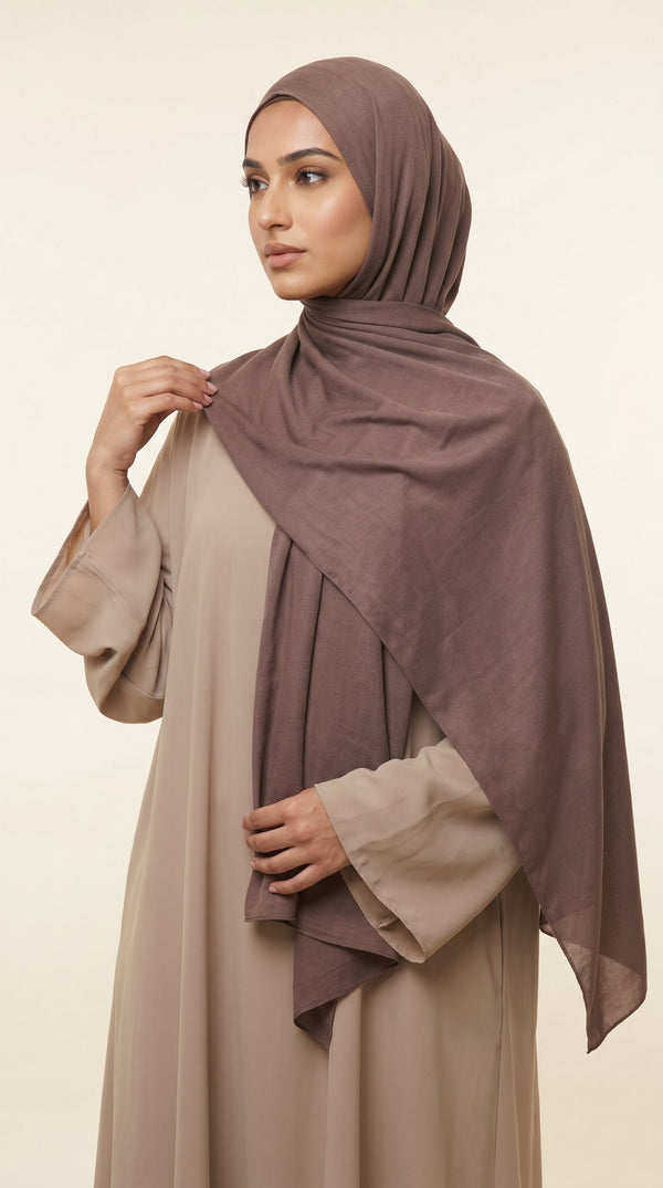 Premium Modal Rayon Hijab | Mocha Taupe