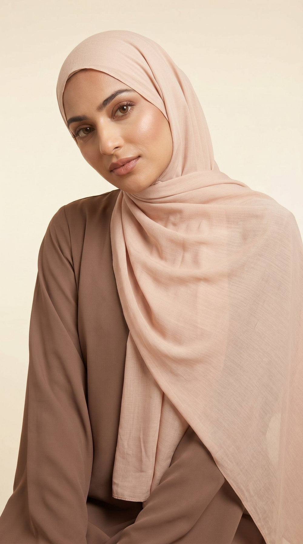 Premium Modal Rayon Hijab | Blush Beige