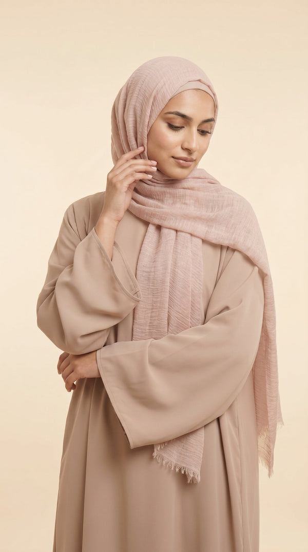 Premium Crinkle Modal Hijab | Blush Pink