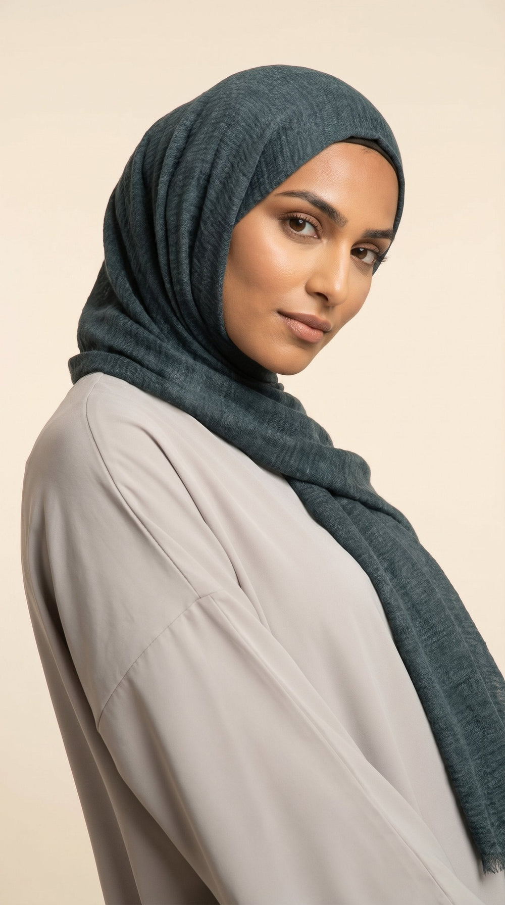 Premium Crinkle Modal Hijab | Slate Teal
