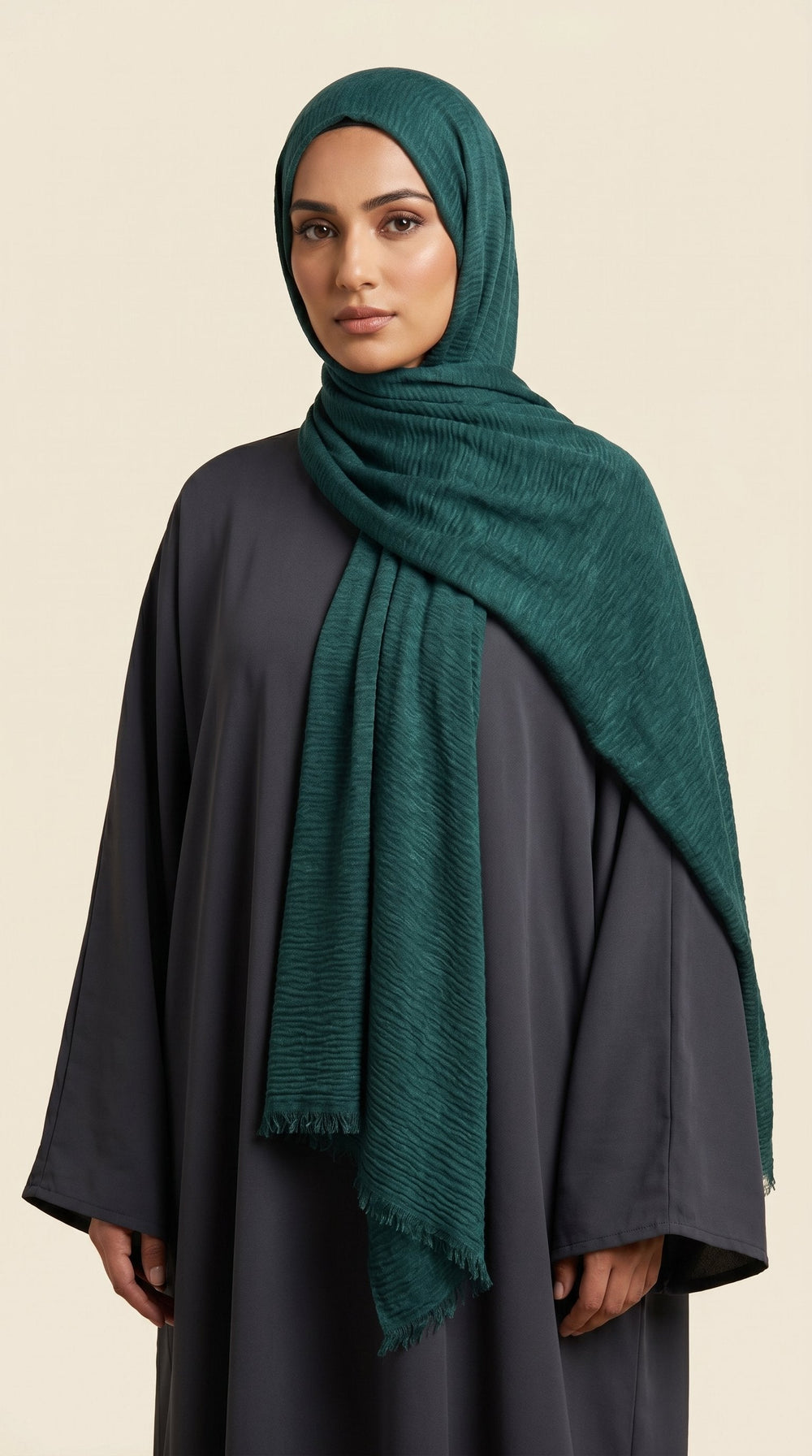 Premium Crinkle Modal Hijab | Sand Beige