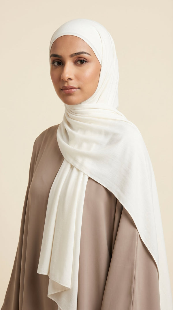 Premium Modal Rayon Hijab | Ivory White