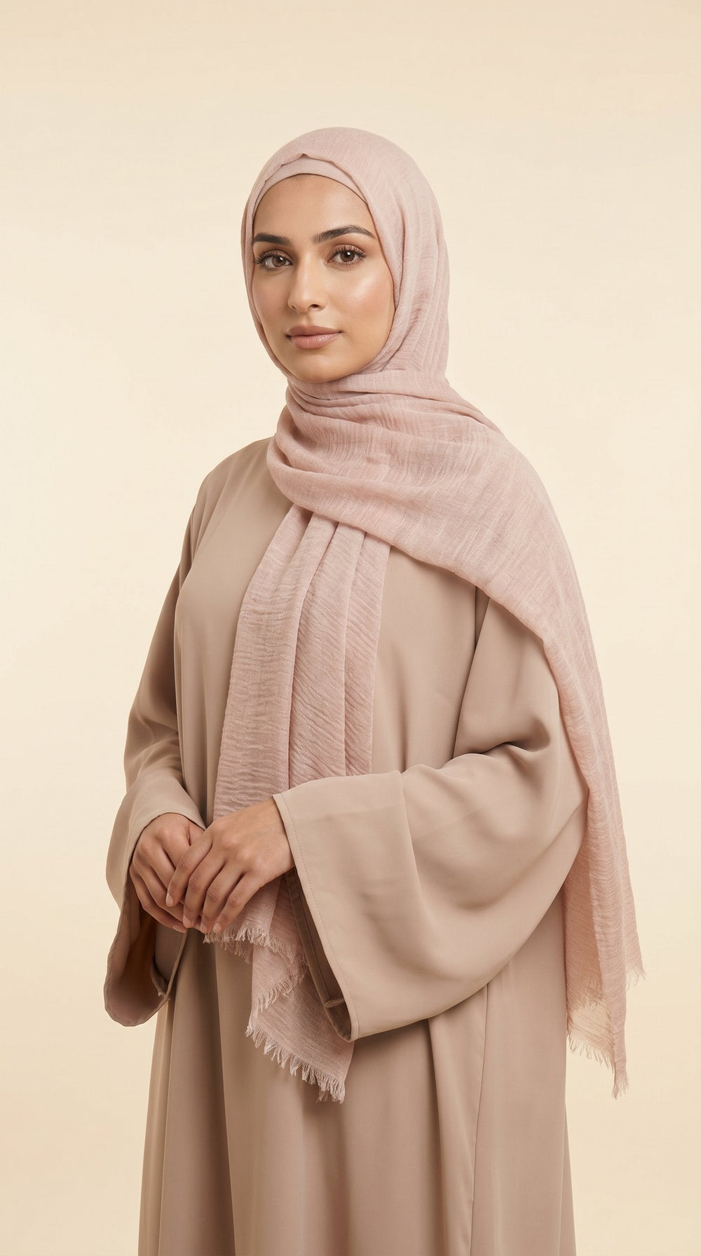 Premium Crinkle Modal Hijab | Blush Pink