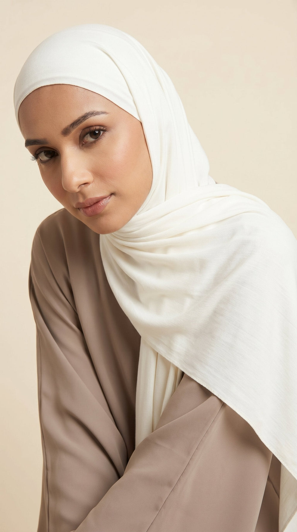Premium Modal Rayon Hijab | Ivory White