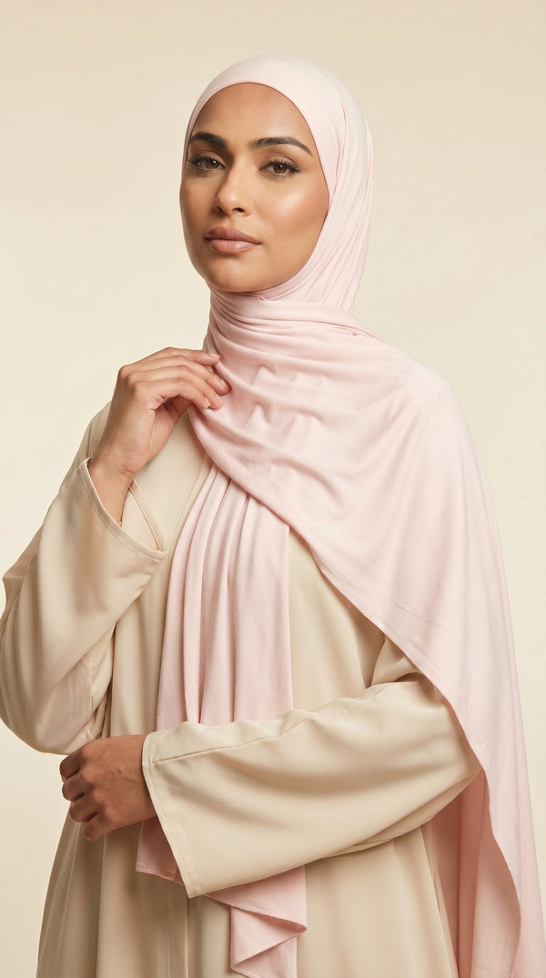 Premium Bamboo Jersey Hijab | Blush Pink