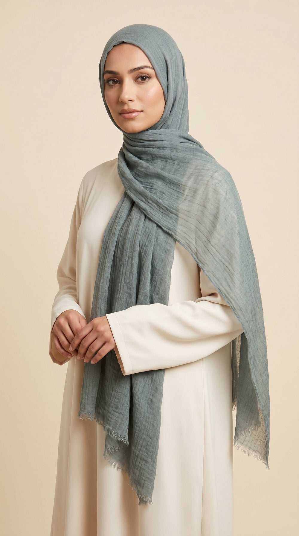 Premium Crinkle Modal Hijab | Sea Mist