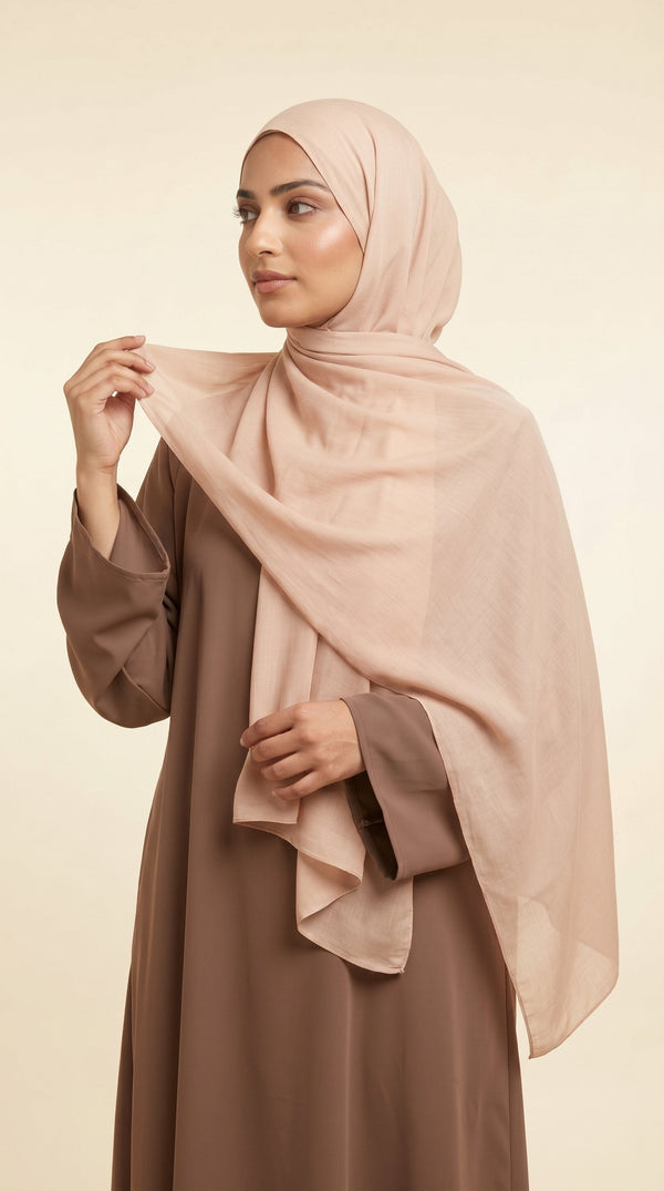 Premium Modal Rayon Hijab | Blush Beige