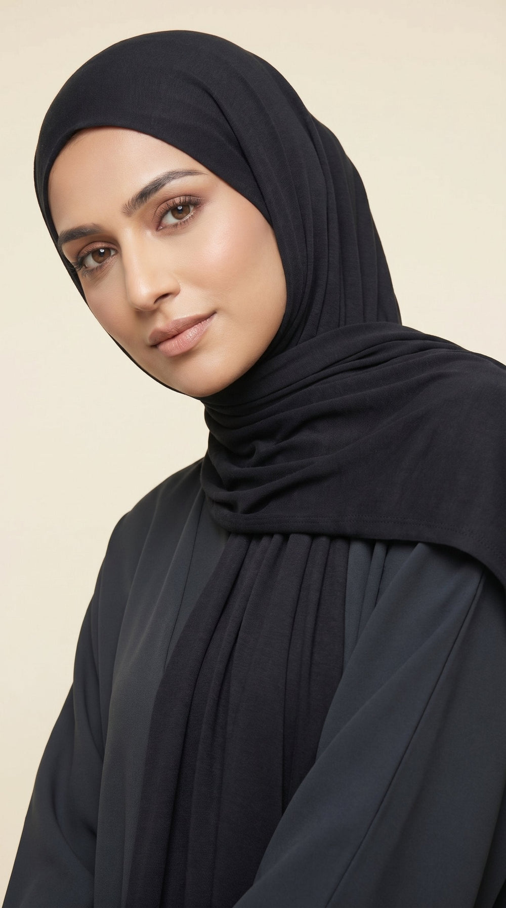 Premium Bamboo Jersey Hijab | Classic Black