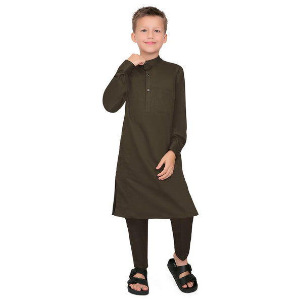 Terfi Brown Kali Kurta for Kids
